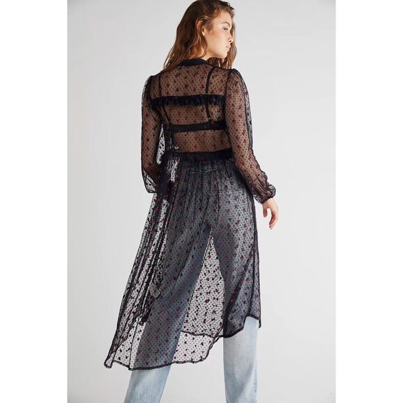 Free People Rose Sheer Maxi Top $228 XS - Picture 4 of 9